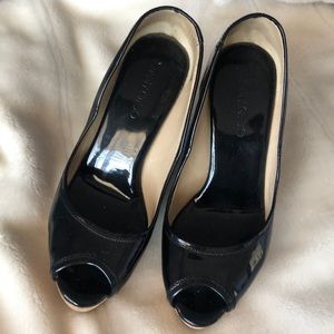 JIMMY CHOO Black Cork Wedges